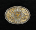 ARIAT ANTIQUE SILVER AND GOLD OVAL BUCKLE A37005