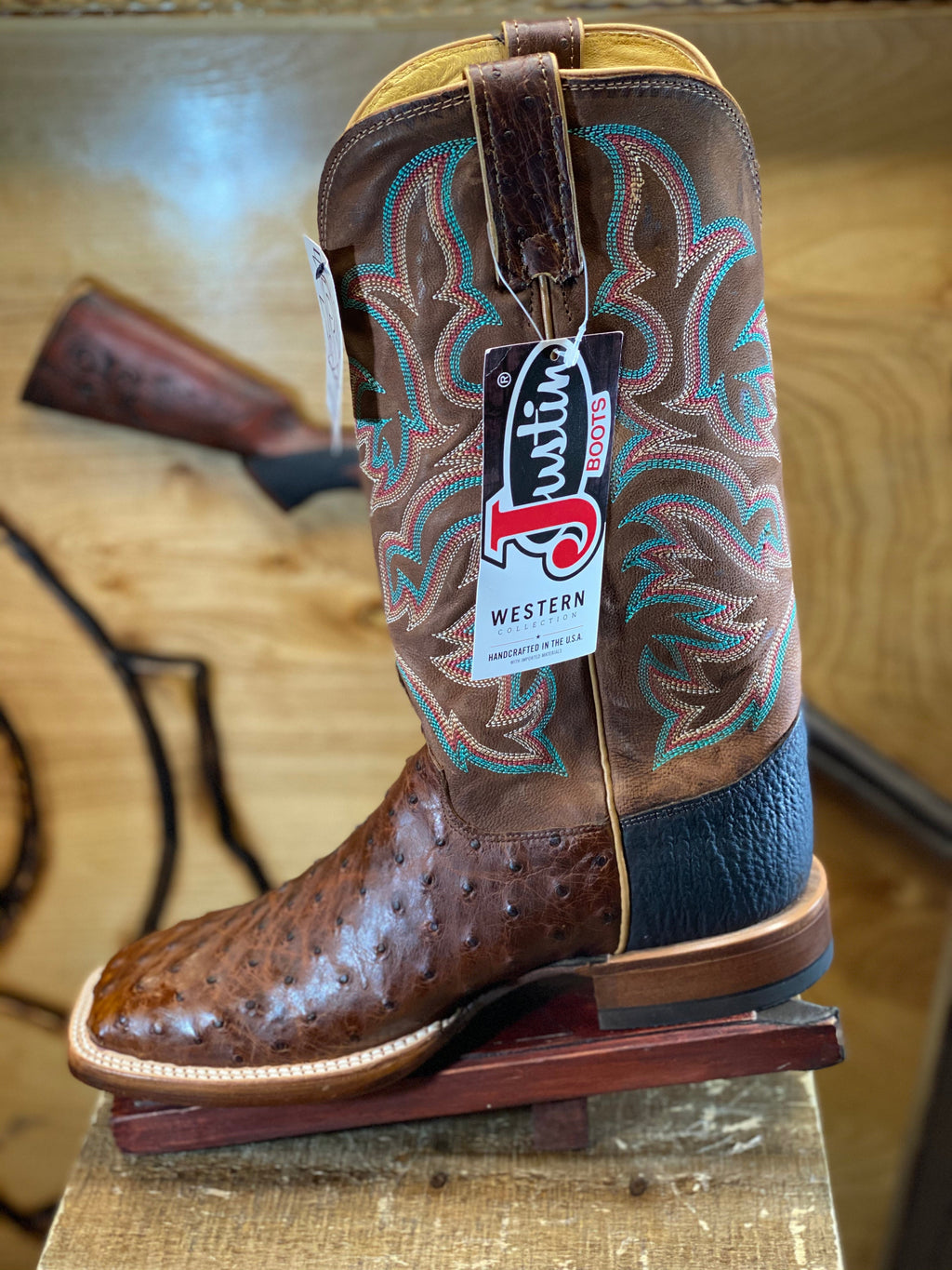 8577 JUSTIN BOOTS ®️ ORIGNAL TABACO OSTRISH BOOTS