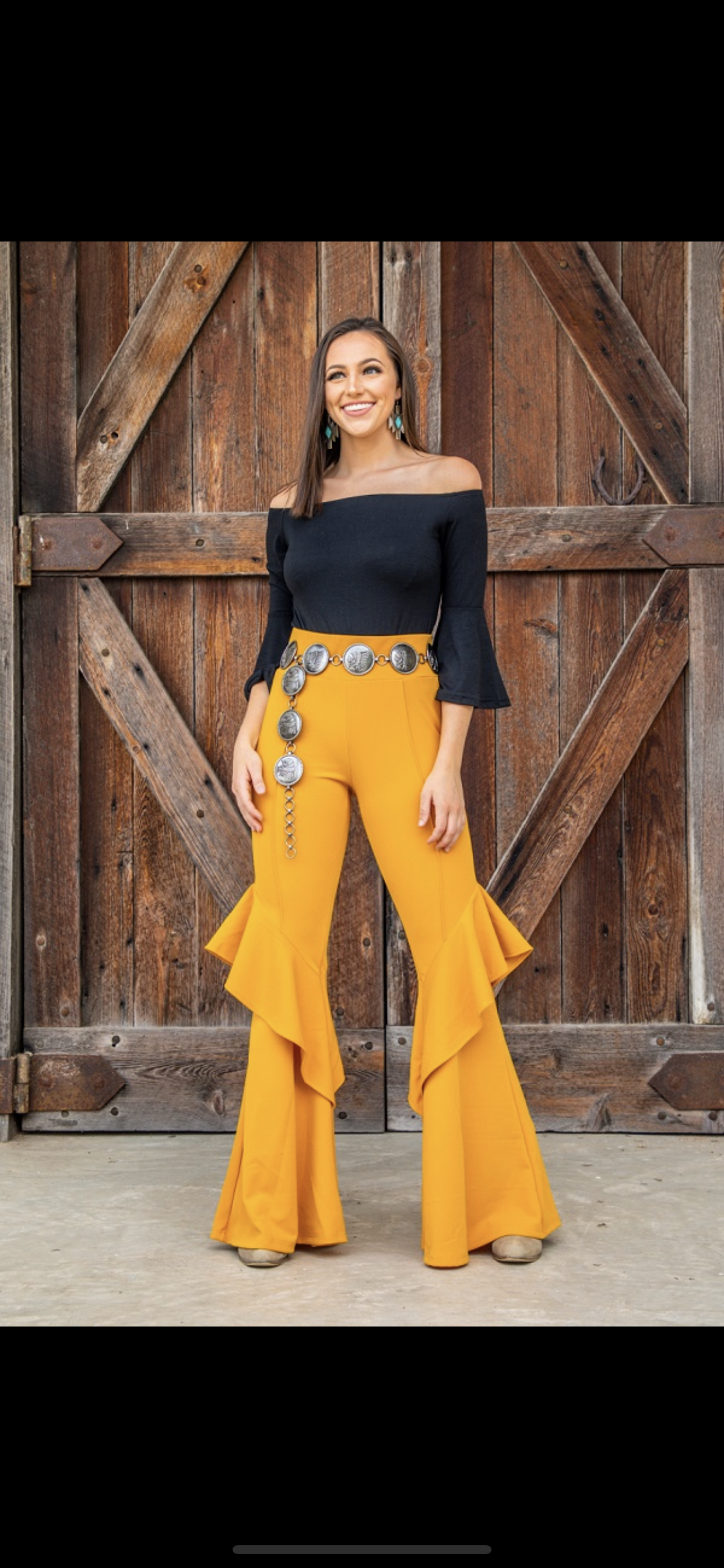 Ruffle bell bottoms