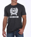 CINCH MEN'S HEATHER BLACK LOGO TEE- STYLE #MTT1690359