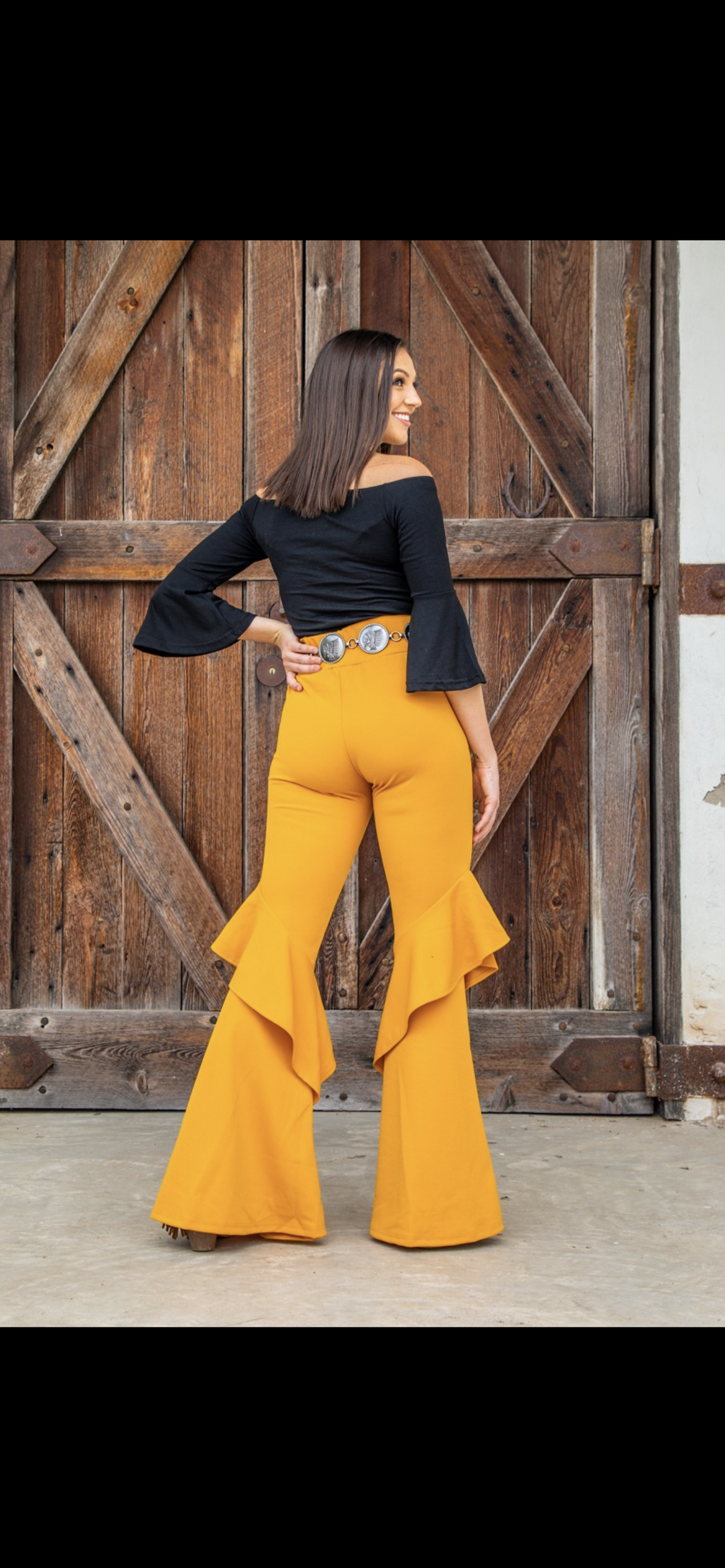 Ruffle bell bottoms