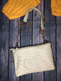 Cream ostrich crossbody