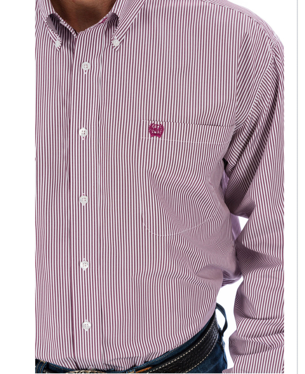 CINCH MENS LONG SLEEVE STRIPE - BUR MTW1104730