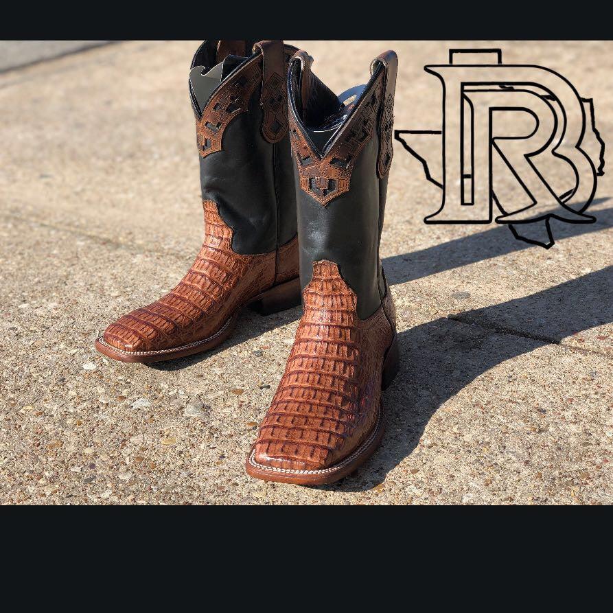 CAIMAN HORN BACK ORIGNAL | TAN SQUARE TOE MEN BOOTS