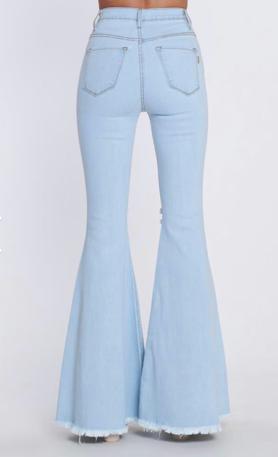 Light wash bell bottoms
