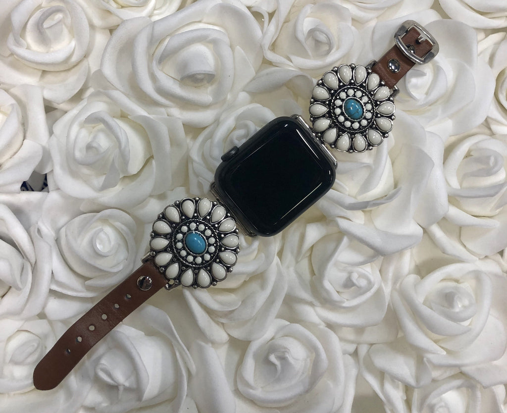 Apple Watch white flower band