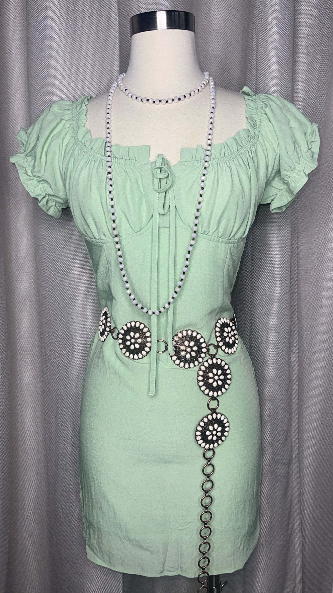 Gloria sage dress