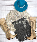 GREY FRINGE SKIRT