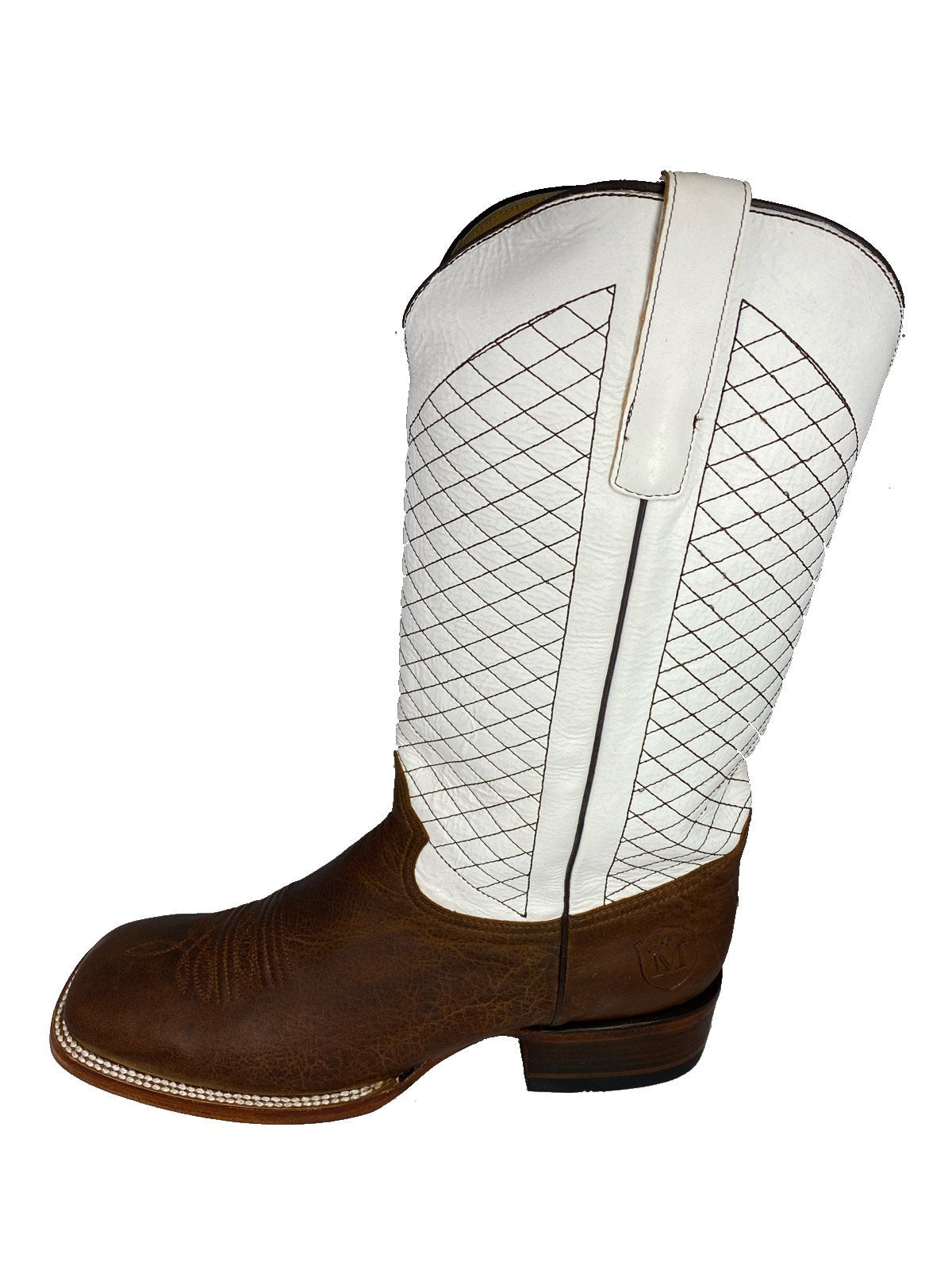 SQUARE TOE BOOT ALASKA TAN WITH WHITE TOP MOH252