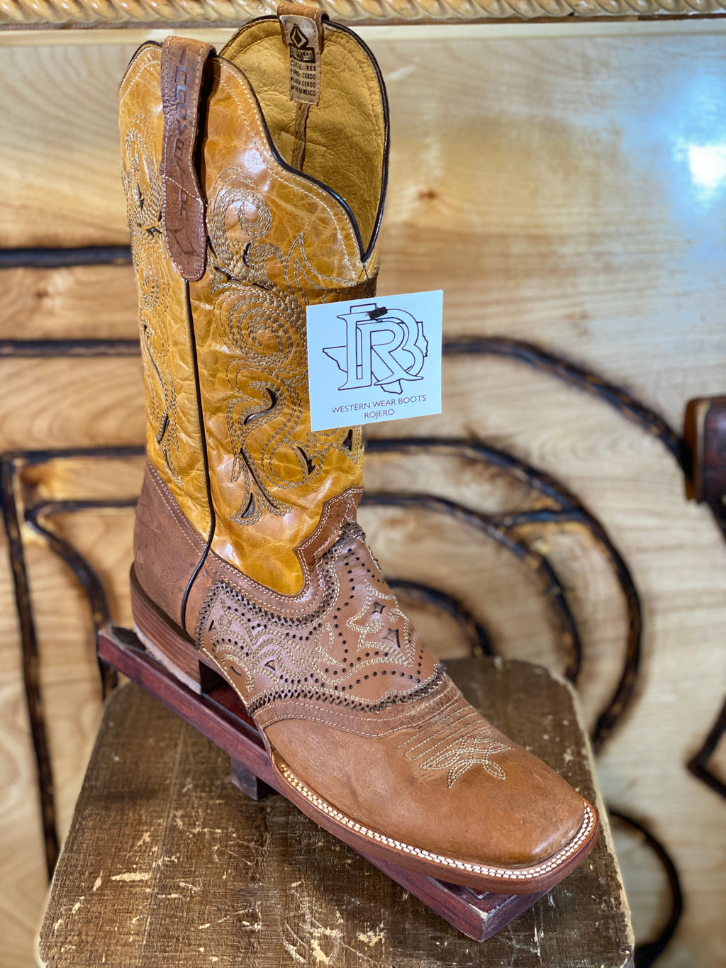 #10 USA LIGHT BROWN BOOTS Square Toe