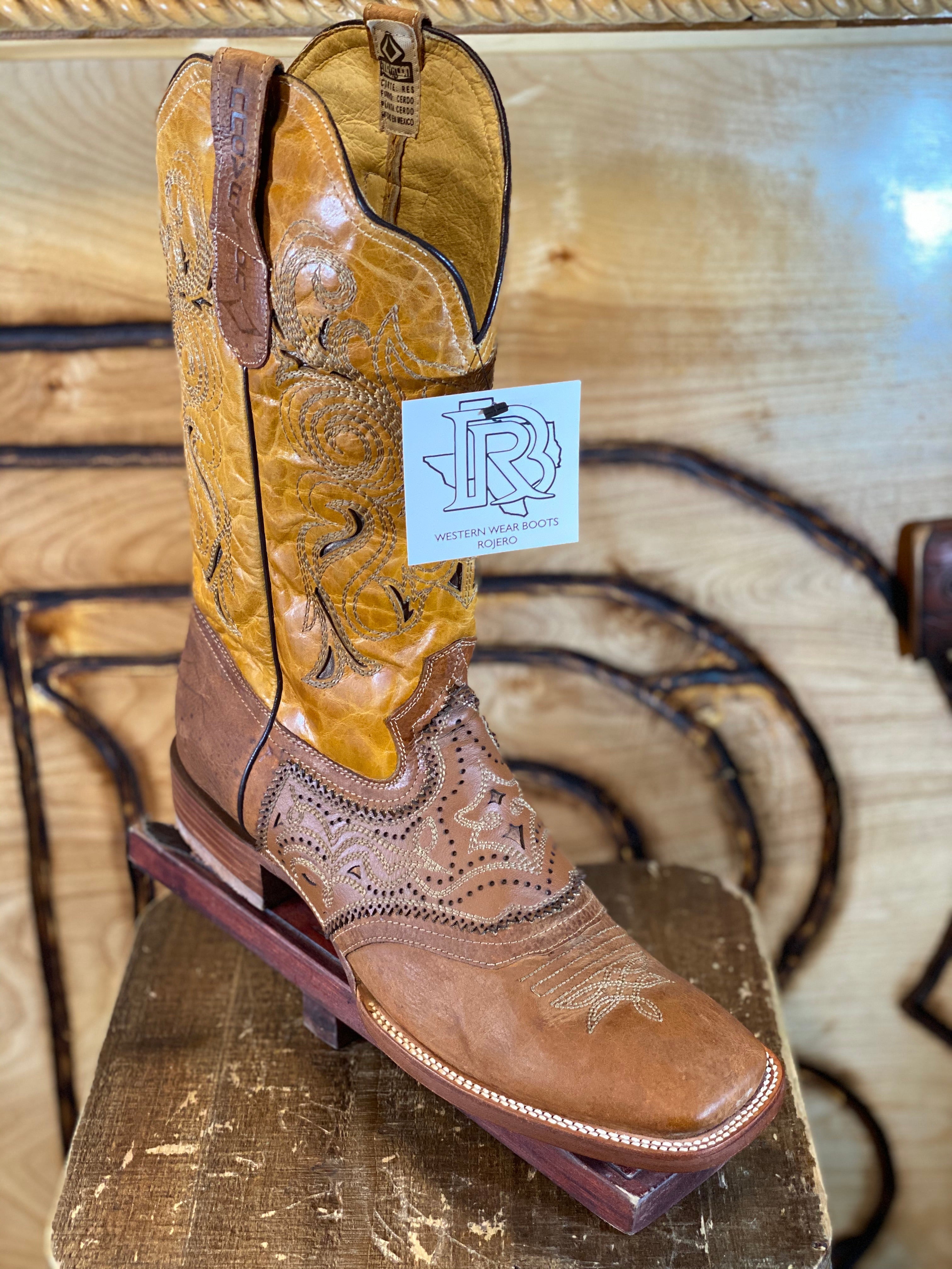 #10 USA LIGHT BROWN BOOTS Square Toe