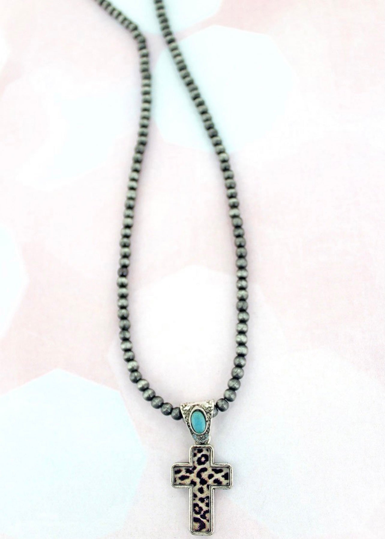 LEOPARD CROSS NECKLACE