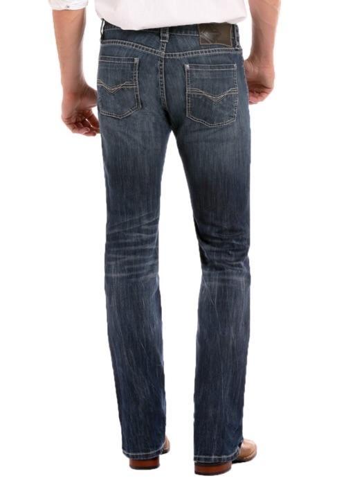 ROCK&ROLL: ReFlex Revolver Straight - Dark Vintage Wash M1R3482 BLUE LABEL