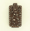 Nocona Leather Cell Case  Brown with Ivory Accent