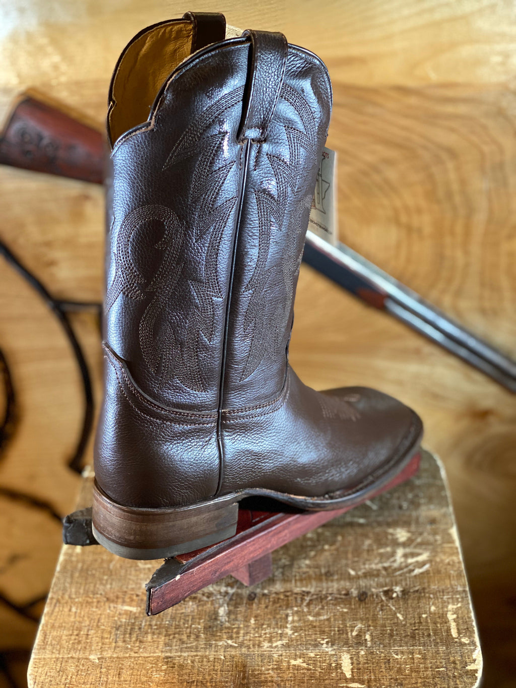 #8 EE USA DARK BROWN SQUARE TOE BOOT ‼️ON SALE‼️