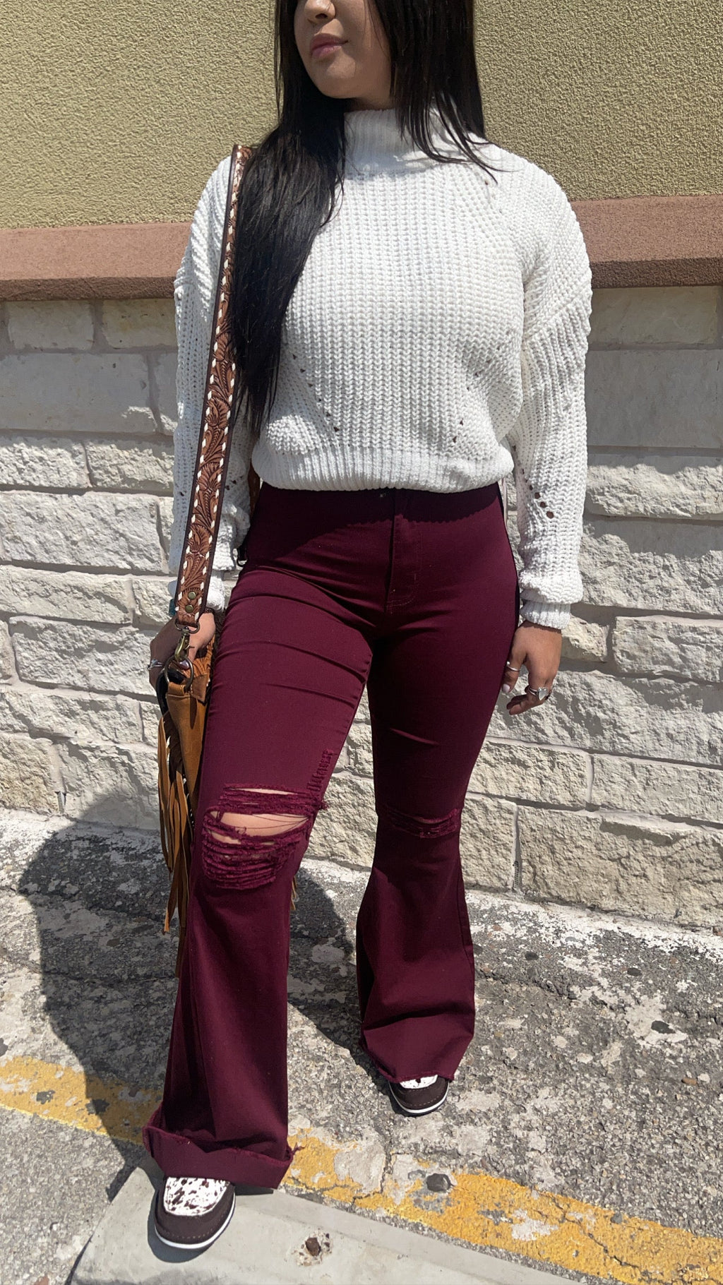 Katie  Burgundy Bell Bottoms