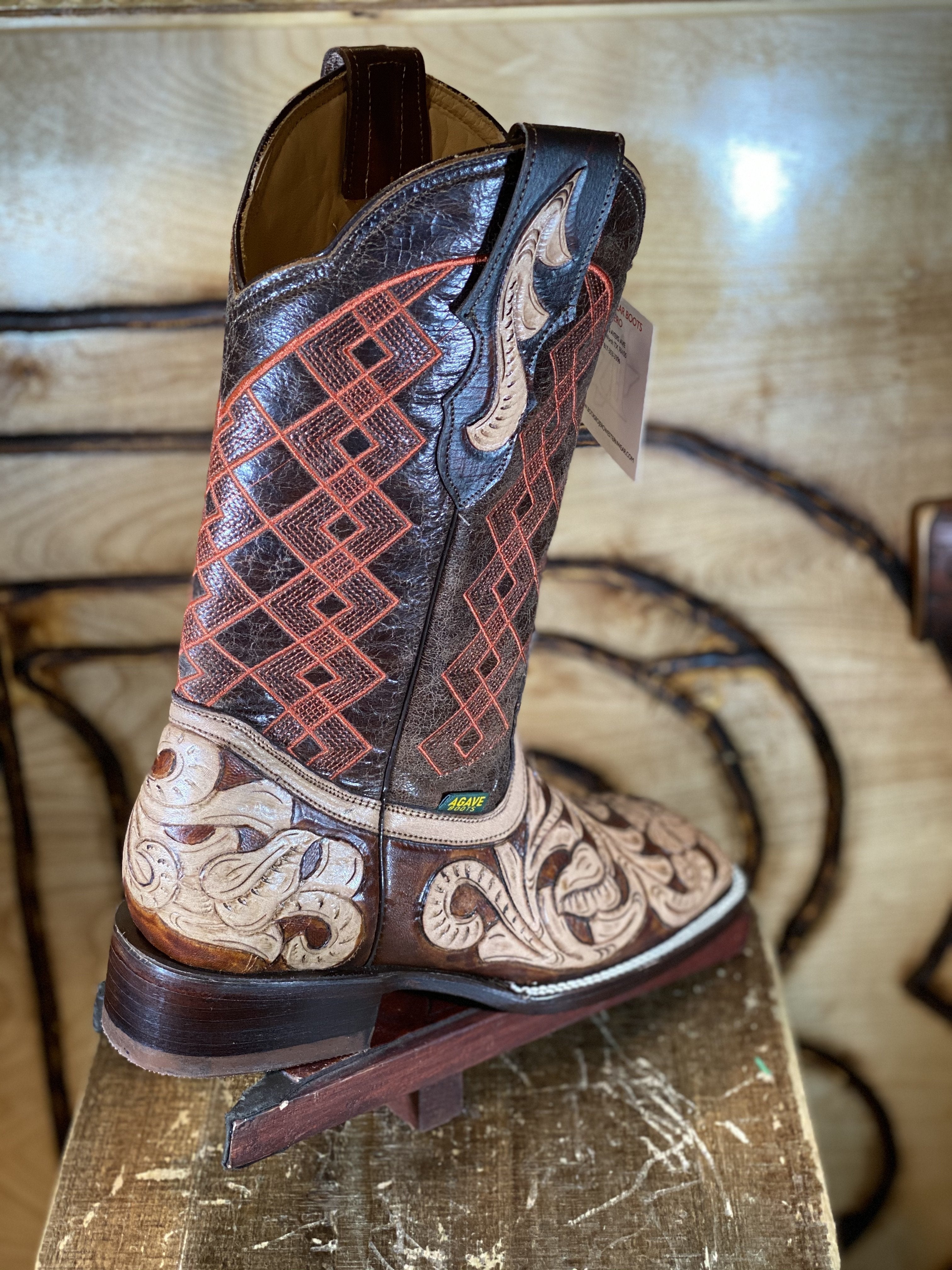TOOLED LEATHER BOOT HANDMADE