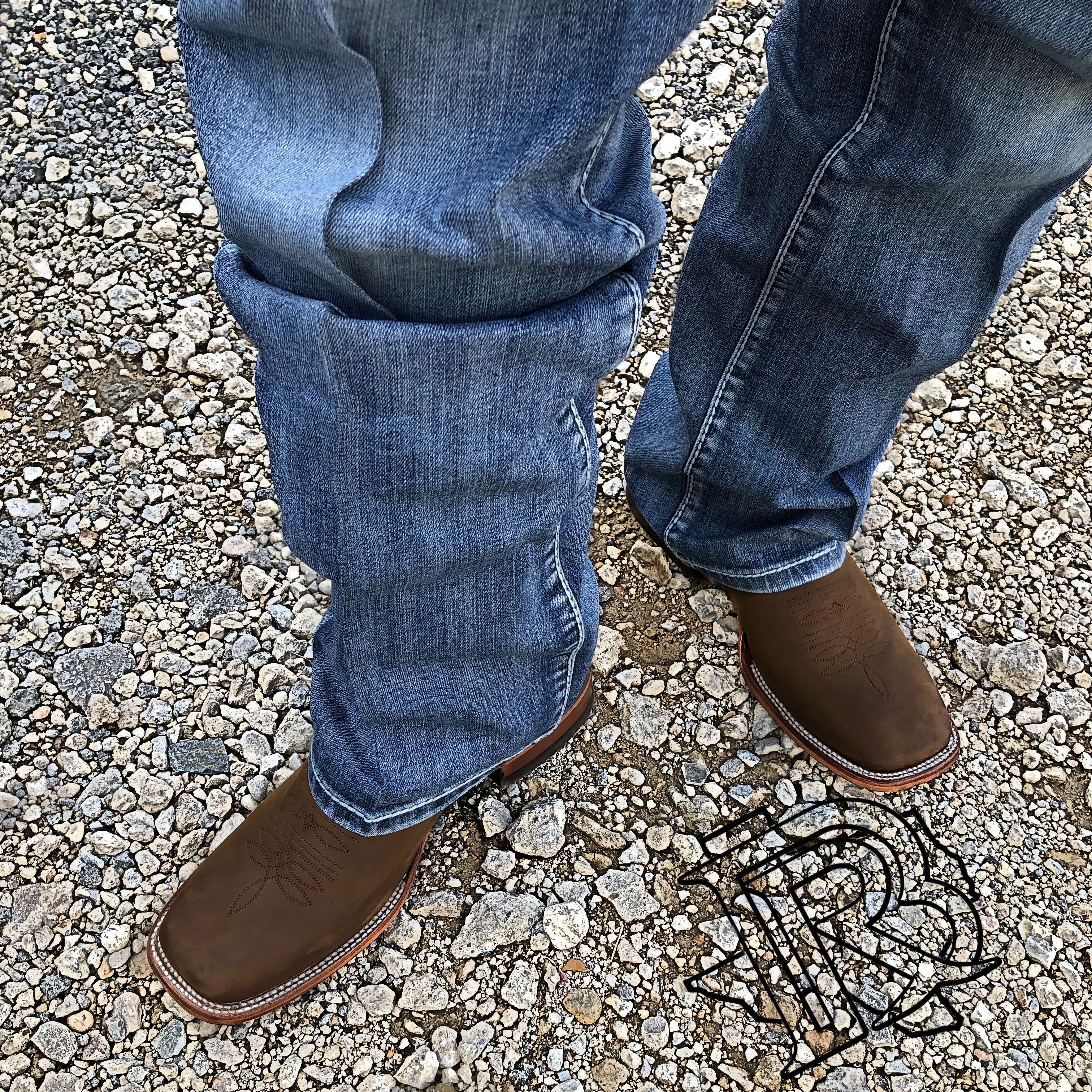 DARK BROWN | MEN SQUARE TOE WESTERN COWBOY BOOTS
