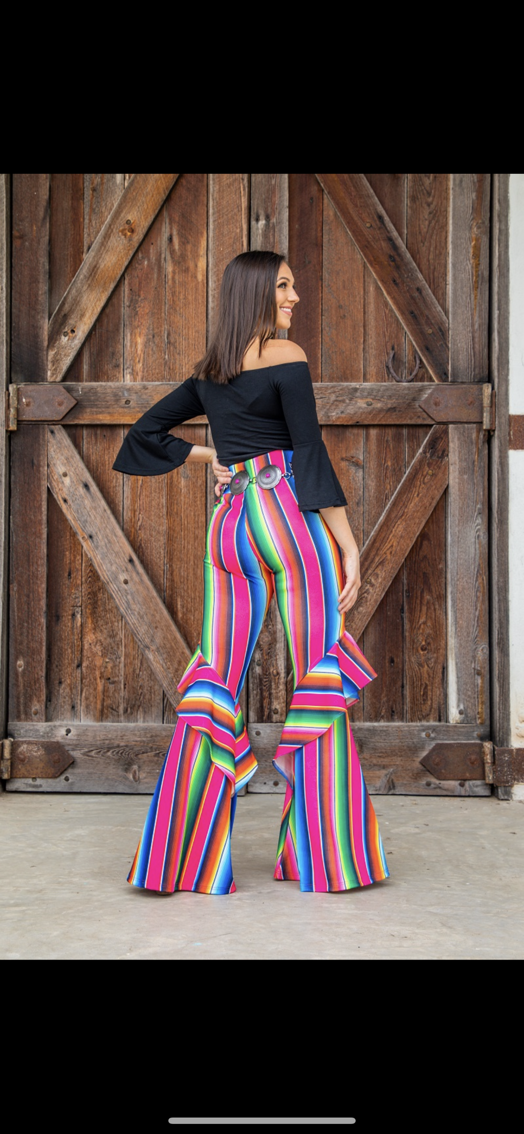 Ruffle bell bottoms