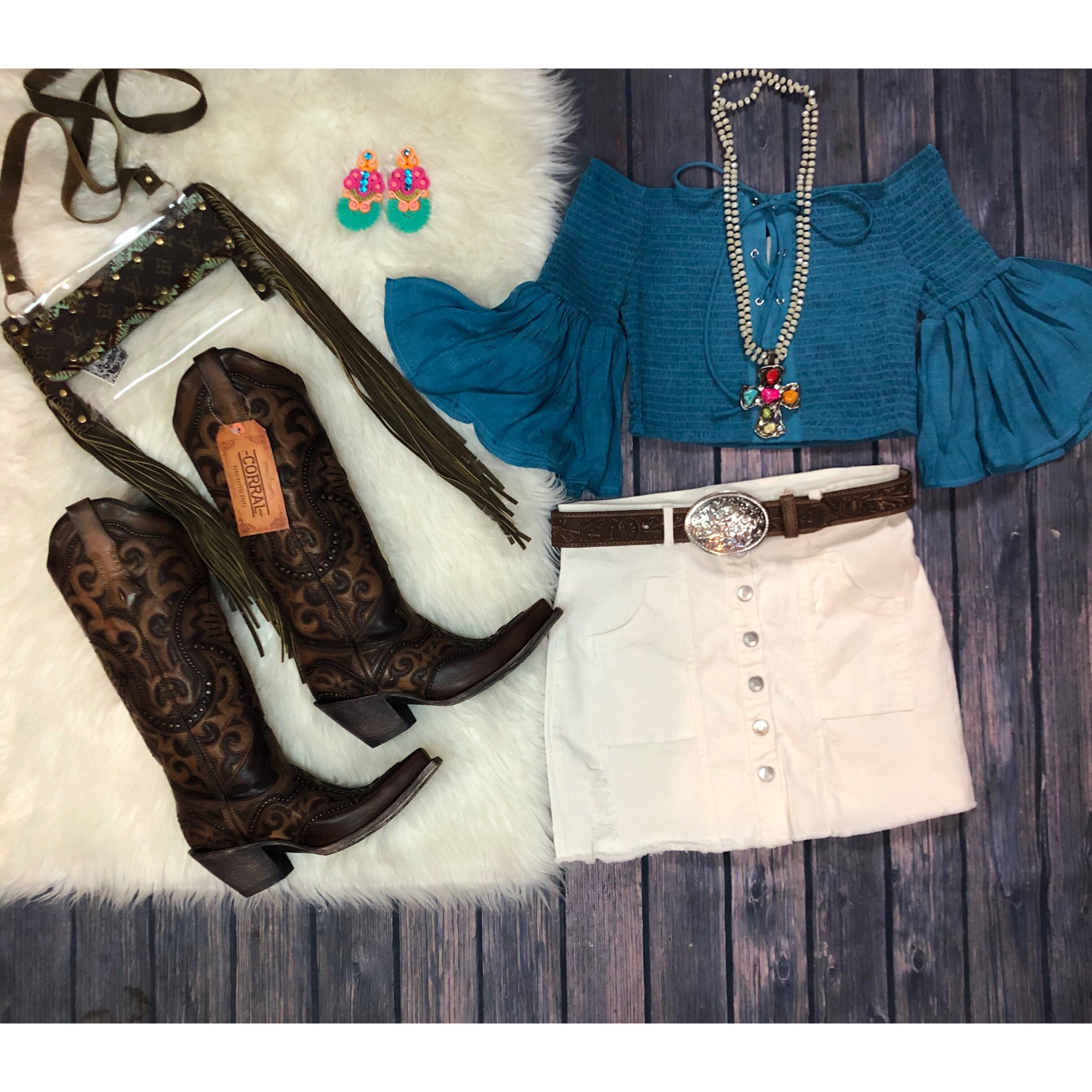 White button up skirt