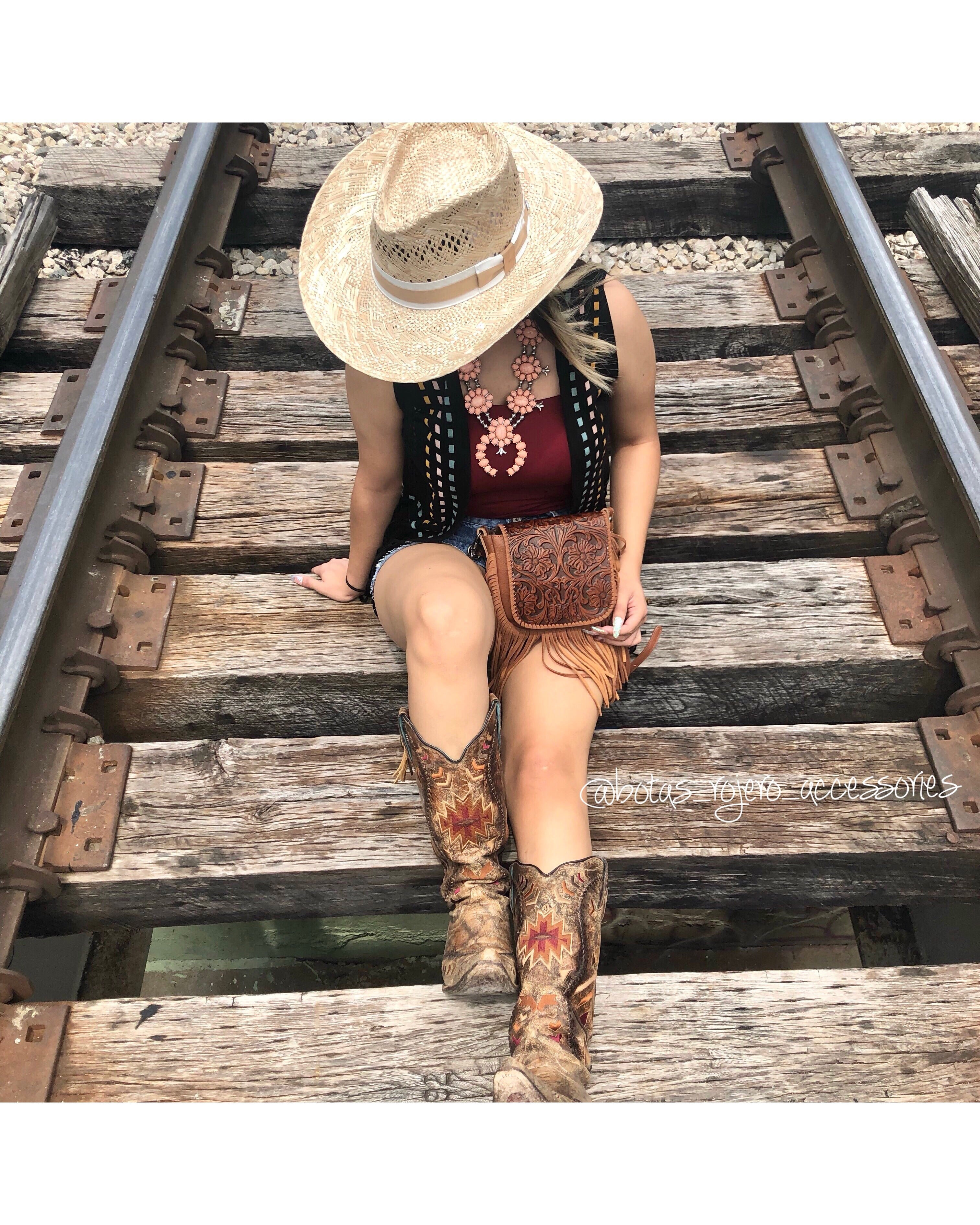 Brown fringe crossbody